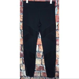 Athleta Girl Black Ankle Zip Leggings Ribbed Large